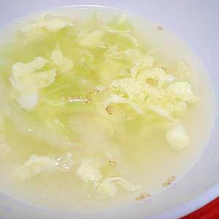 白菜とホキ（白身魚）の玉子スープ